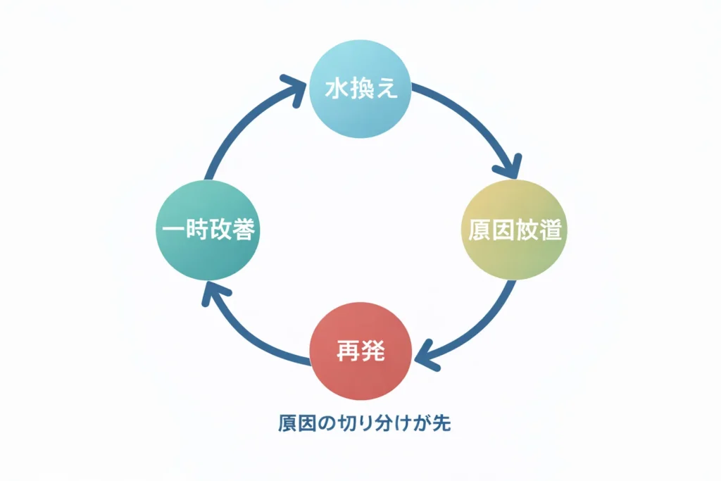水換えでは一時的な改善にしかならない